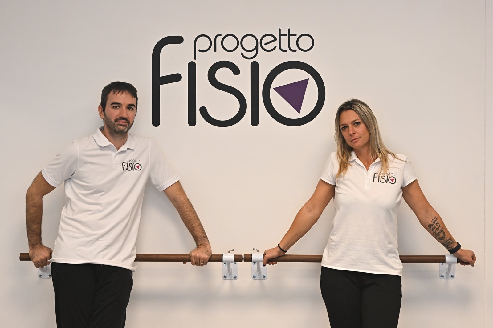 Andrea Magro ed Elisa Peccini nello studio Progetto Fisio